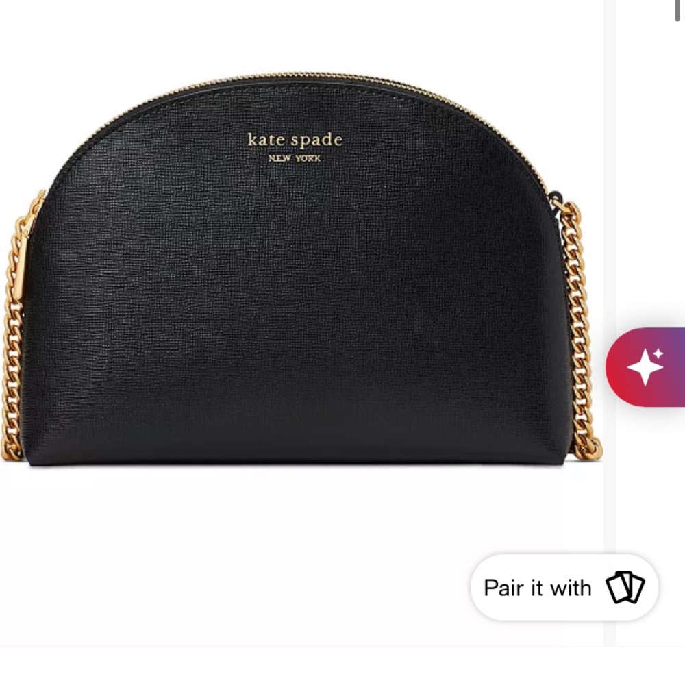 kate spade Black and Gold Dome Crossbody Bag